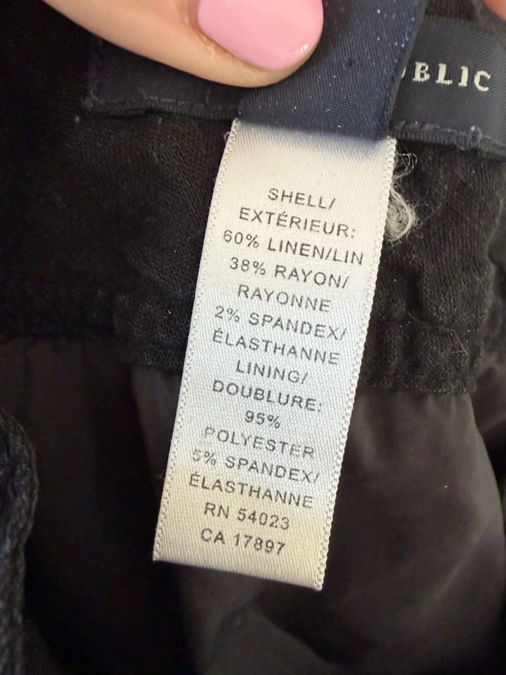 BANANA REPUBLIC Y2K Vintage Linen Black Straight-Leg Camden Chinos